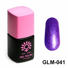 Гель-лак Мир Леди сверхстойкий с шиммерами фиолетового  - Баклажан GLM-041